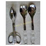 Lucite Salad Set & Tongs 11" MId century