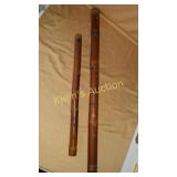 2 Hand Carved Bamboo Flutes