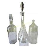 Decanters Lot Of 4 Humidor W/Eagle