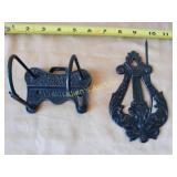 lot of 2 Antique Iron Hanging Receipt Holder