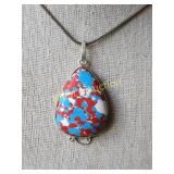 gorgeous sterling jasper pendant on 16" chain