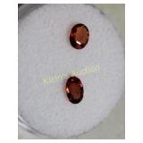 pair of gemstones oval songea orange sapphires