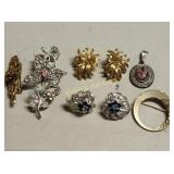 estate jewelry lot lisner, coro, earrings & brooch