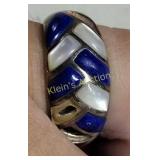 sterling, lapis & mop ring sz 8