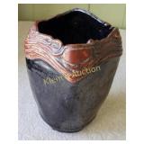 vtg studio pottery vase artist signed 7 1/2"