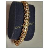 estate gold plated rhinestone bracelet 7" beauty