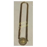 queen elizabeth 1957 half penny necklace choker m