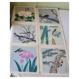 rare 6 kyota hanga- in, wood block prints in folio