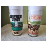 Kentucky derby glasses 1983 and 1985
