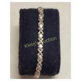 vtg estate ladies XO sterling bracelet 7" nice