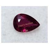 estate gemstone .95 ct pinkish red pear shape ruby