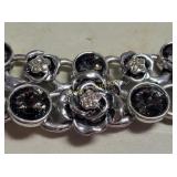 crystal collar necklace rhinestones smoky topaz nw