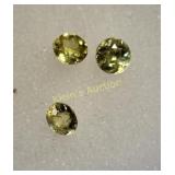 estate gemstone lot of 3 yellow rainbow spheres