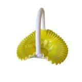 Fenton Yellow Beaded Melon Basket 10
