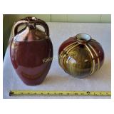 vtg estate pottery lot squat vase & pillow vase