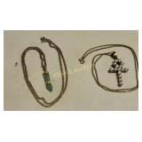 estate necklace lot 18K gp & cz cross gold filled