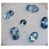 estate gemstone lot of 6 sky blue topaz 2.5 carat