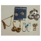 estate earrings & brooch lot sterling too!