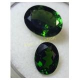 estate gemstones 2 oval green tourmalines