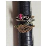 estate jewelry ring lot of 3 costume rings