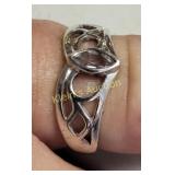 vtg sterling & light blue aquamarine ring sz 7