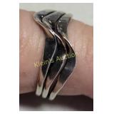 custom sterling silver ring triple wave sz 6