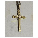 antique 12K gf cross necklace rose gold too! 18"