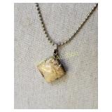estate sterling & jasper pendant w/16" necklace