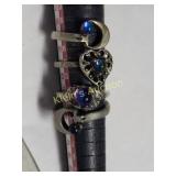 4 estate costume rings crescent moon, heart etc