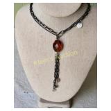 estate necklace boho tapaz dangle 34"