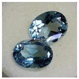 estate gemstones 6.5 carats sky blue topaz pair