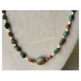 native american blue green turquoise & jade? neck"