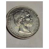 1868 king willem netherlands 2 1/2 gulden .945 Sil