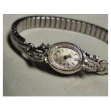 1970 Bulova 14K White Gold & Diamond Watch