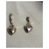 sterling silver heart threaded earring NIB!