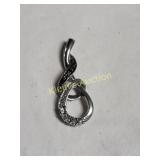 sterling & black & white diamond pendant