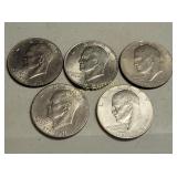5 ike Eisenhower dollar coins 1971 too! au+?