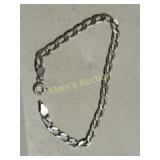 estate sterling figaro link bracelet 7" italy