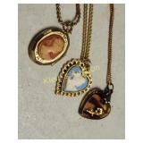 3 vtg costume jewelry necklaces cameo too!