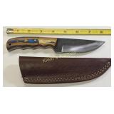 hand made 8" fixed blade knife hunting w/ sheathj