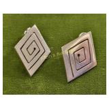 sterling silver taxco mexico maze earrings