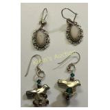 vintage sterling navaho earrings lot of 2