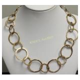 vtg napier gold tone circle necklace Beautiful!