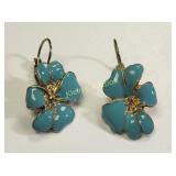 laurel birch? gold over silver hibiscus earrings