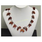 carnelian orange gemstone necklace sterling! Rare