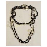 Lucite & onyx? necklace 60"