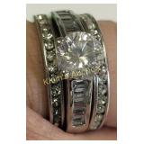 estate ring set bridal diamonique? 3 ring set