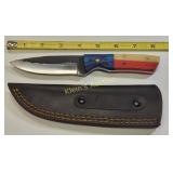 hand made fixed blade hunting knife w/sheath