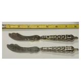 Towle silversmith cheese knives spreader lot of 2