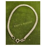sterling silver herringbone bracelet italy 7 1/4"